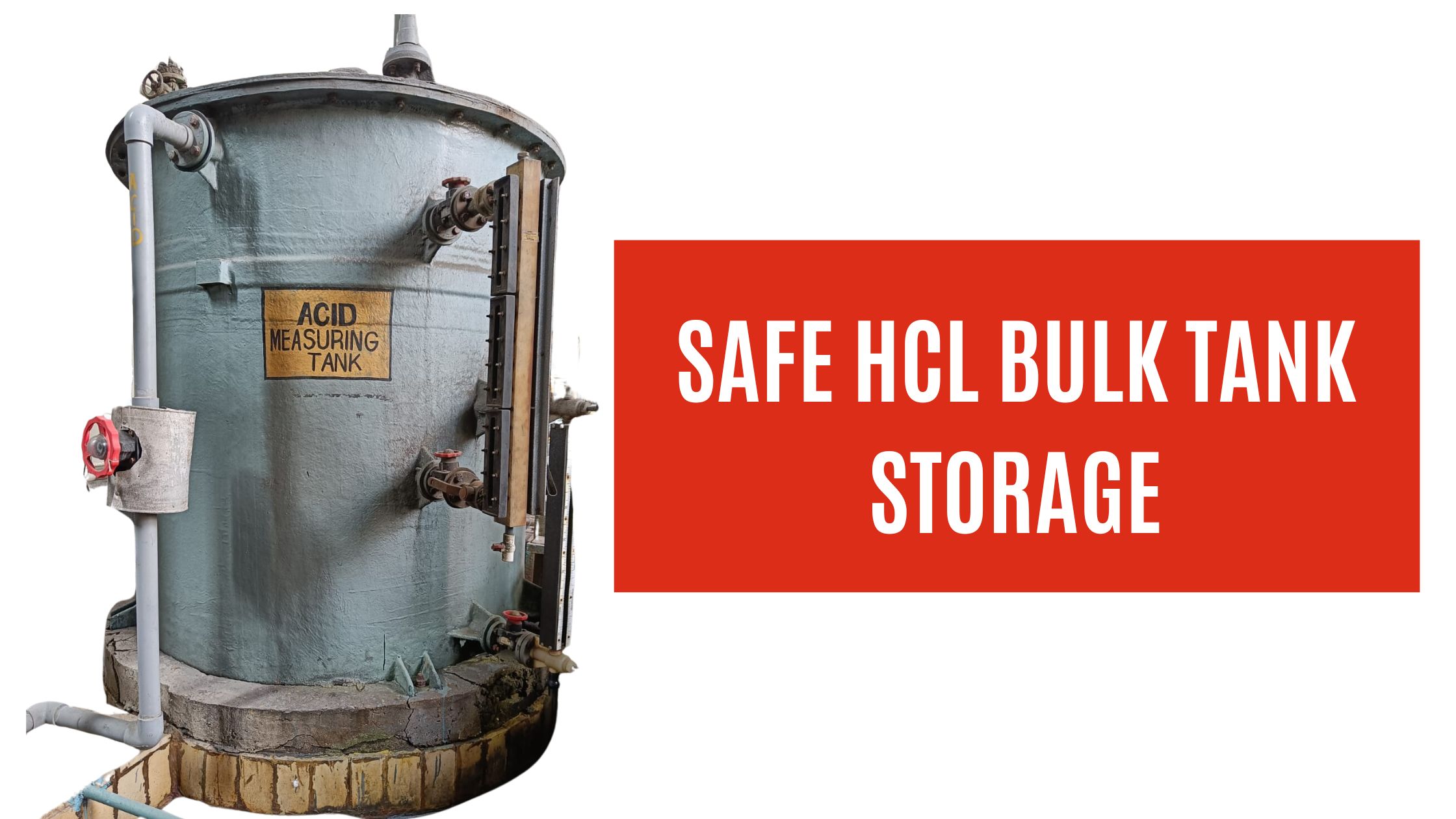 FRP tank designed for safe HCL bulk tank storage in industrial facilities