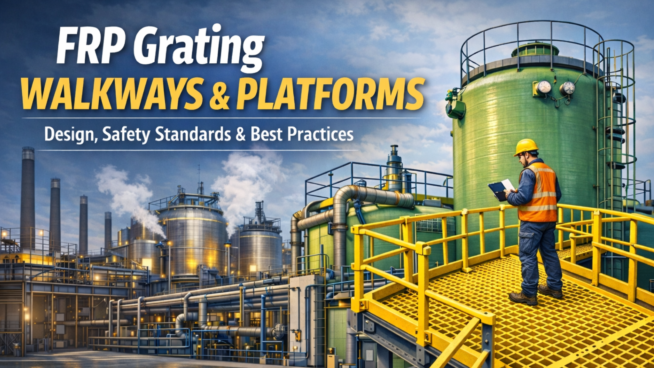 FRP grating for walkways and platforms